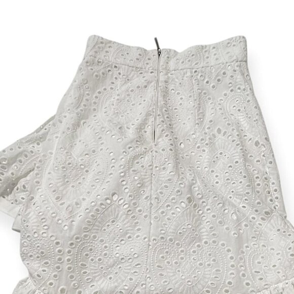 Johanna Ortiz Maui ruffle eyelet cotton skirt, White, Size 4, New with tag - Picture 10 of 16
